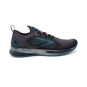 Brooks Levitate StealthFit 5 Mens Road Running Shoes Black/Turquoise | USA-DIC815239